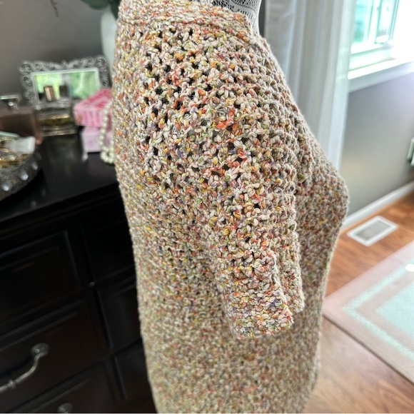Cabi Multicolor Bouclé Knit Short Sleeve Summer Sweater Size M - Picture 5 of 14